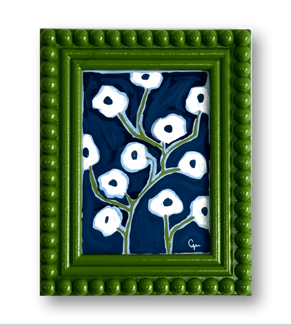 Posies Blue No. 2 | 9" x 7.5" | Framed - Liza Pruitt