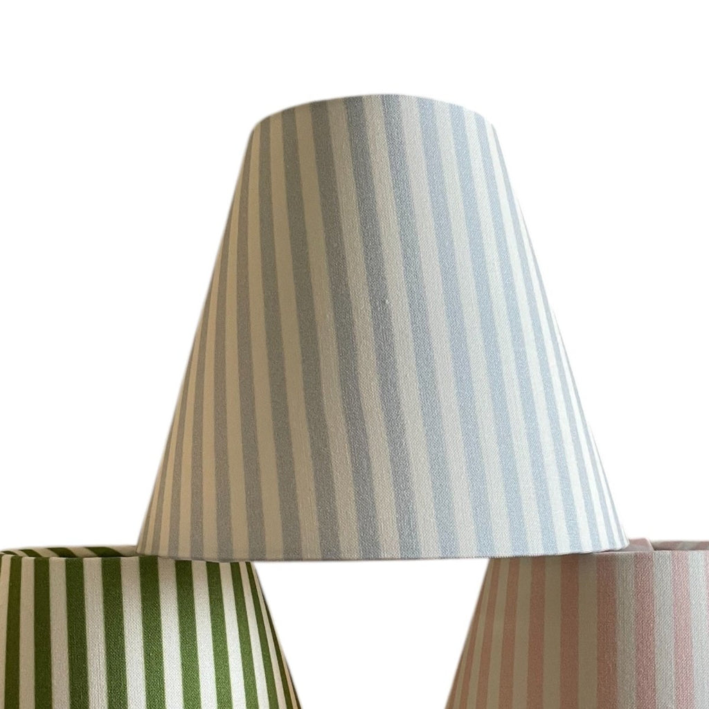 Powder Blue Striped Sconce Shade - Liza Pruitt