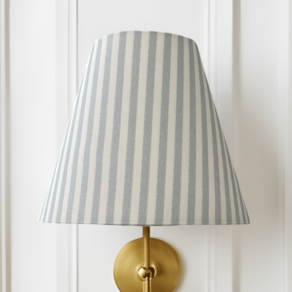 Powder Blue Striped Sconce Shade - Liza Pruitt