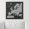 Push Pin Europe Map Pin Board - Modern Slate - Pins Included! - Liza Pruitt