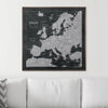Push Pin Europe Map Pin Board - Modern Slate - Pins Included! - Liza Pruitt
