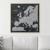 Push Pin Europe Map Pin Board - Modern Slate - Pins Included! - Liza Pruitt