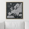 Push Pin Europe Map Pin Board - Modern Slate - Pins Included! - Liza Pruitt