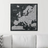 Push Pin Europe Map Pin Board - Modern Slate - Pins Included! - Liza Pruitt