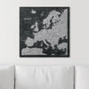 Push Pin Europe Map Pin Board - Modern Slate - Pins Included! - Liza Pruitt