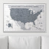 Push Pin National Parks Map - Dark Gray Color Splash - Pins Included! - Liza Pruitt