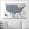 Push Pin National Parks Map - Dark Gray Color Splash - Pins Included! - Liza Pruitt