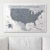 Push Pin National Parks Map - Dark Gray Color Splash - Pins Included! - Liza Pruitt