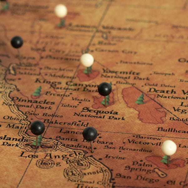 Push Pin National Parks Map - Golden Aged - Pins Included! - Liza Pruitt