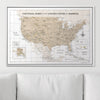 Push Pin National Parks Map - Light Brown Color Splash - Pins Included! - Liza Pruitt