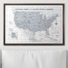 Push Pin National Parks Map - Light Gray Color Splash - Pins Included! - Liza Pruitt