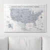 Push Pin National Parks Map - Light Gray Color Splash - Pins Included! - Liza Pruitt