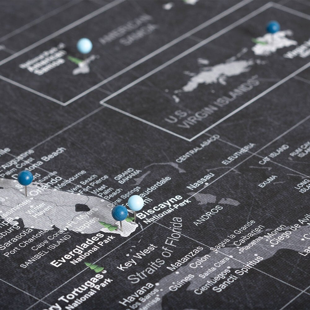 Push Pin National Parks Map - Modern Slate - Pins Included! - Liza Pruitt