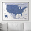 Push Pin National Parks Map - Navy Color Splash - Pins Included! - Liza Pruitt