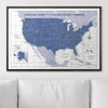 Push Pin National Parks Map - Navy Color Splash - Pins Included! - Liza Pruitt