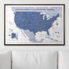 Push Pin National Parks Map - Navy Color Splash - Pins Included! - Liza Pruitt