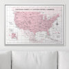 Push Pin National Parks Map - Pink Color Splash - Pins Included! - Liza Pruitt