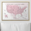 Push Pin National Parks Map - Pink Color Splash - Pins Included! - Liza Pruitt