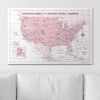 Push Pin National Parks Map - Pink Color Splash - Pins Included! - Liza Pruitt