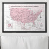 Push Pin National Parks Map - Pink Color Splash - Pins Included! - Liza Pruitt