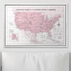 Push Pin National Parks Map - Pink Color Splash - Pins Included! - Liza Pruitt