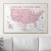Push Pin National Parks Map - Pink Color Splash - Pins Included! - Liza Pruitt