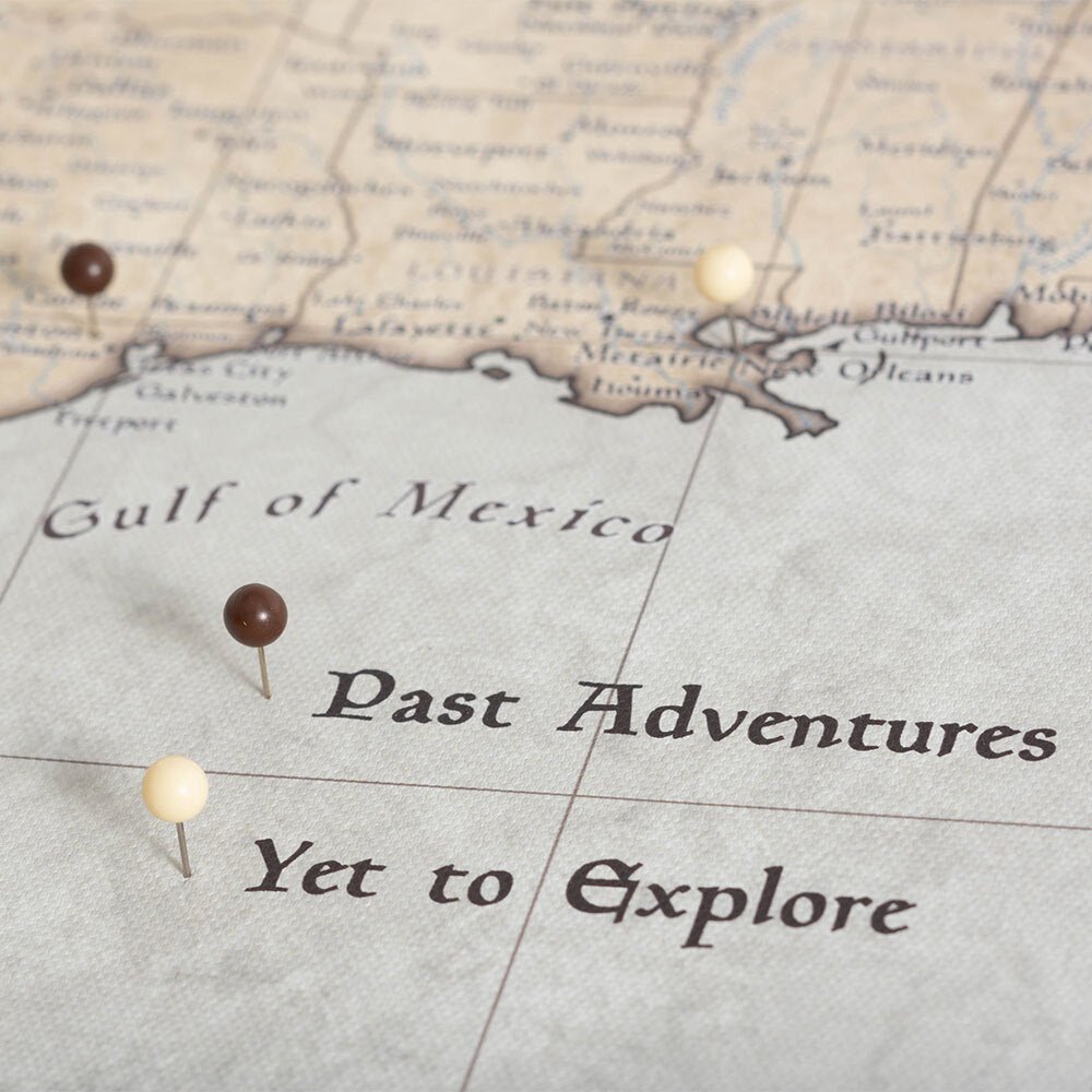 Push Pin National Parks Map - Rustic Vintage - Pins Included! - Liza Pruitt
