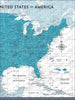 Push Pin National Parks Map - Teal Color Splash - Pins Included! - Liza Pruitt