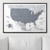 Push Pin USA Map Pin Board - Dark Gray Color Splash - Pins Included! - Liza Pruitt