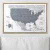 Push Pin USA Map Pin Board - Dark Gray Color Splash - Pins Included! - Liza Pruitt