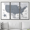 Push Pin USA Map Pin Board - Dark Gray Color Splash - Pins Included! - Liza Pruitt