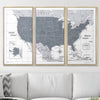 Push Pin USA Map Pin Board - Dark Gray Color Splash - Pins Included! - Liza Pruitt