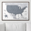 Push Pin USA Map Pin Board - Dark Gray Color Splash - Pins Included! - Liza Pruitt