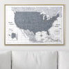 Push Pin USA Map Pin Board - Dark Gray Color Splash - Pins Included! - Liza Pruitt
