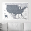 Push Pin USA Map Pin Board - Dark Gray Color Splash - Pins Included! - Liza Pruitt