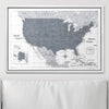 Push Pin USA Map Pin Board - Dark Gray Color Splash - Pins Included! - Liza Pruitt
