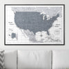 Push Pin USA Map Pin Board - Dark Gray Color Splash - Pins Included! - Liza Pruitt