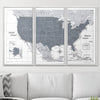 Push Pin USA Map Pin Board - Dark Gray Color Splash - Pins Included! - Liza Pruitt