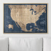Push Pin USA Map Pin Board - Deep - Sea Drift - Pins Included! - Liza Pruitt