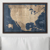 Push Pin USA Map Pin Board - Deep - Sea Drift - Pins Included! - Liza Pruitt