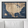 Push Pin USA Map Pin Board - Deep - Sea Drift - Pins Included! - Liza Pruitt
