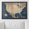 Push Pin USA Map Pin Board - Deep - Sea Drift - Pins Included! - Liza Pruitt