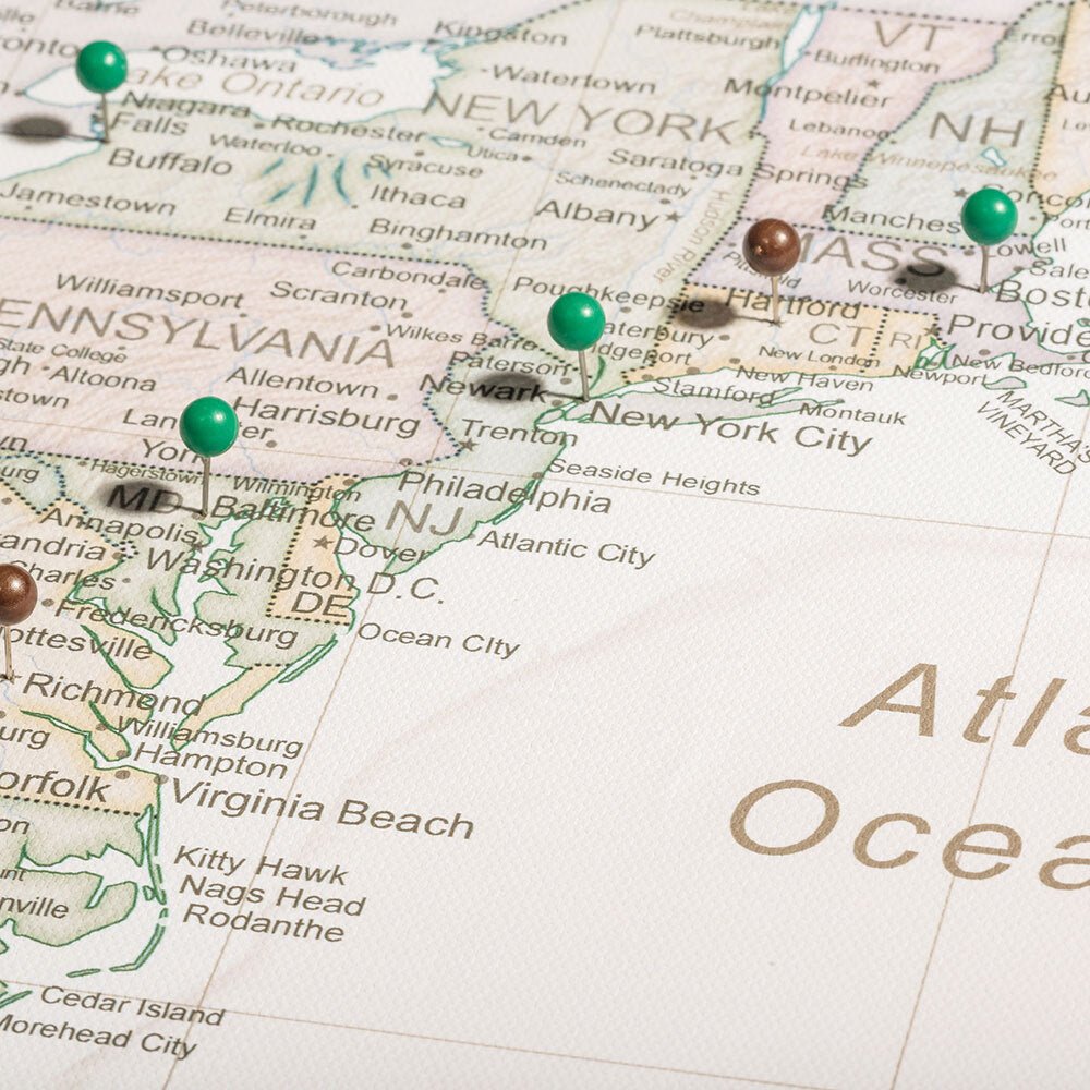 Push Pin USA Map Pin Board - Desert Sunrise - Pins Included! - Liza Pruitt