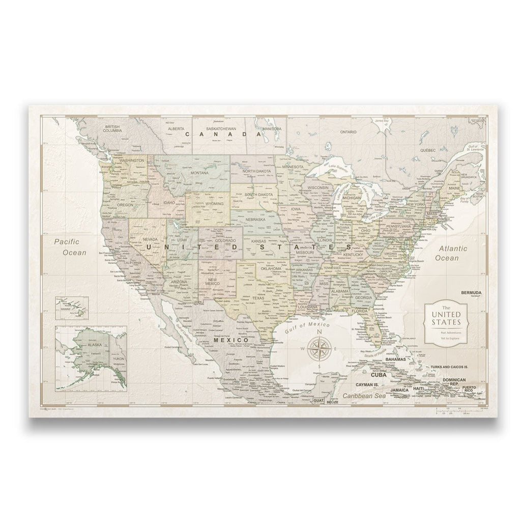Push Pin USA Map Pin Board - Desert Sunrise - Pins Included! - Liza Pruitt