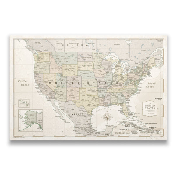 Push Pin USA Map Pin Board - Desert Sunrise - Pins Included! - Liza Pruitt