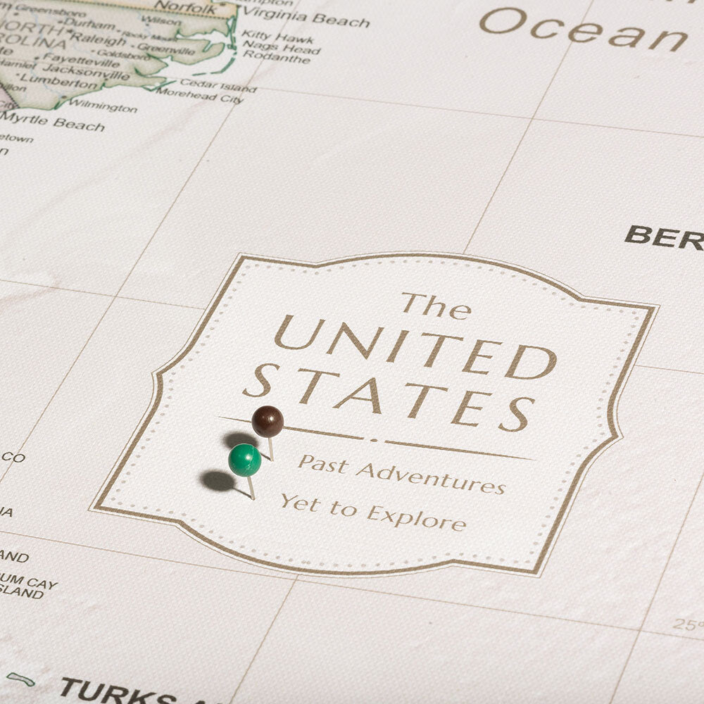 Push Pin USA Map Pin Board - Desert Sunrise - Pins Included! - Liza Pruitt