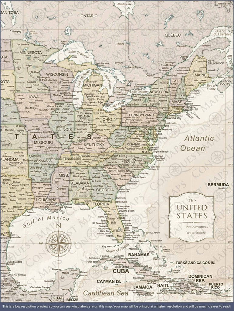 Push Pin USA Map Pin Board - Desert Sunrise - Pins Included! - Liza Pruitt