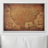 Push Pin USA Map Pin Board - Golden Aged - Pins Included! - Liza Pruitt