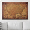 Push Pin USA Map Pin Board - Golden Aged - Pins Included! - Liza Pruitt