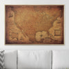 Push Pin USA Map Pin Board - Golden Aged - Pins Included! - Liza Pruitt